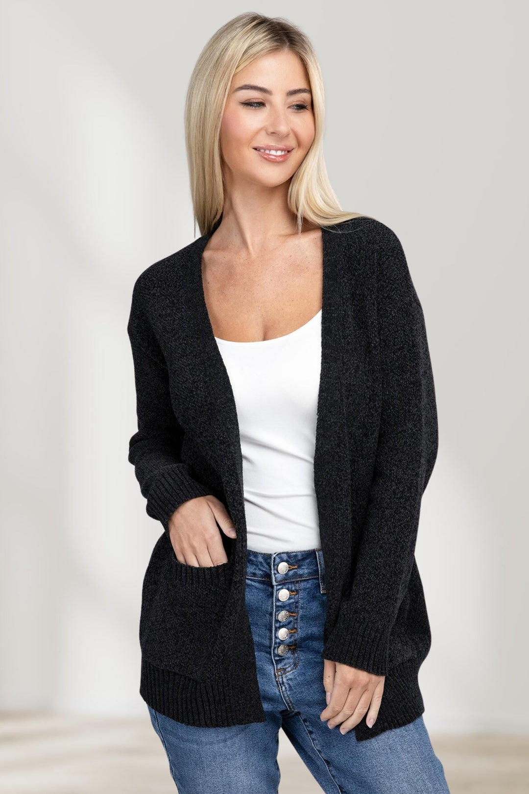 Comfortabele Open Front Sweater Cardigan voor Dames