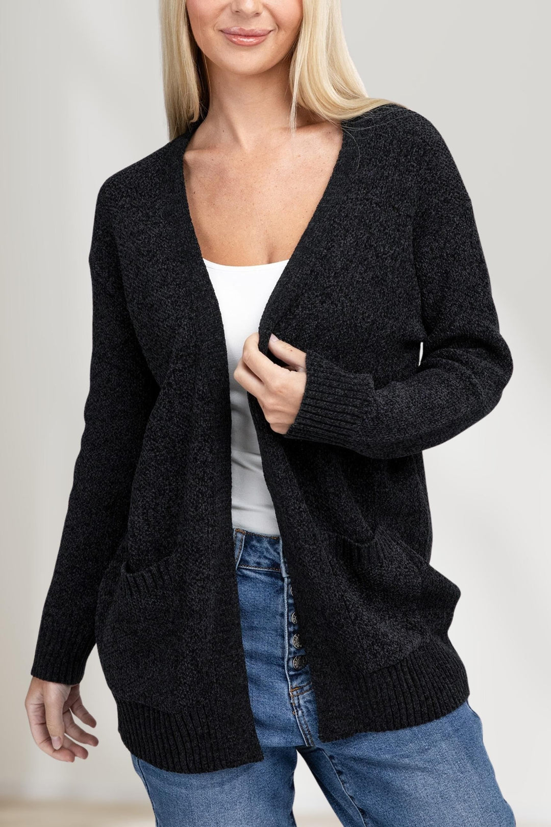 Comfortabele Open Front Sweater Cardigan voor Dames