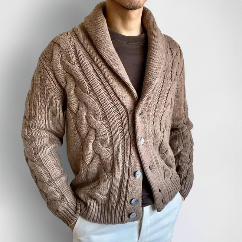 Klassieke V-hals cardigan met originele knopen