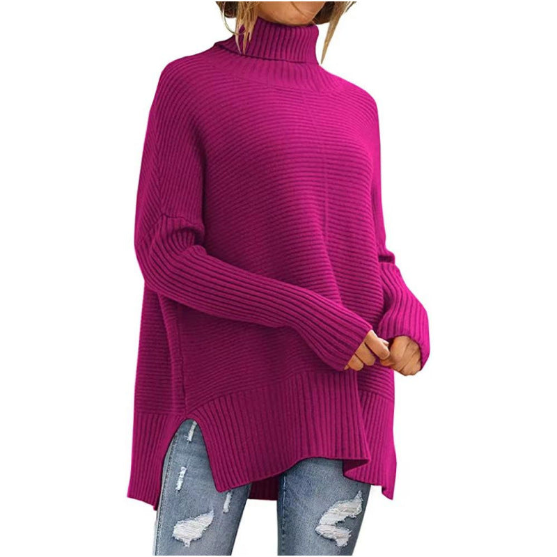 Modieuze Oversized Turtleneck Sweater – Vrouwelijke Herfsttrui met Batwing Mouwen