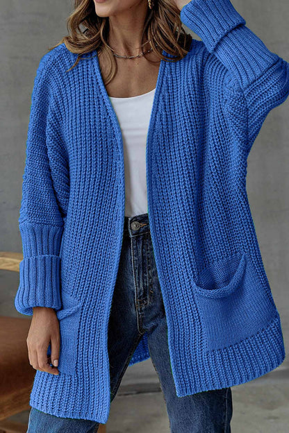 Elegante Open Front Lange Cardigan - Met Strik voor Vlotte uitstralings