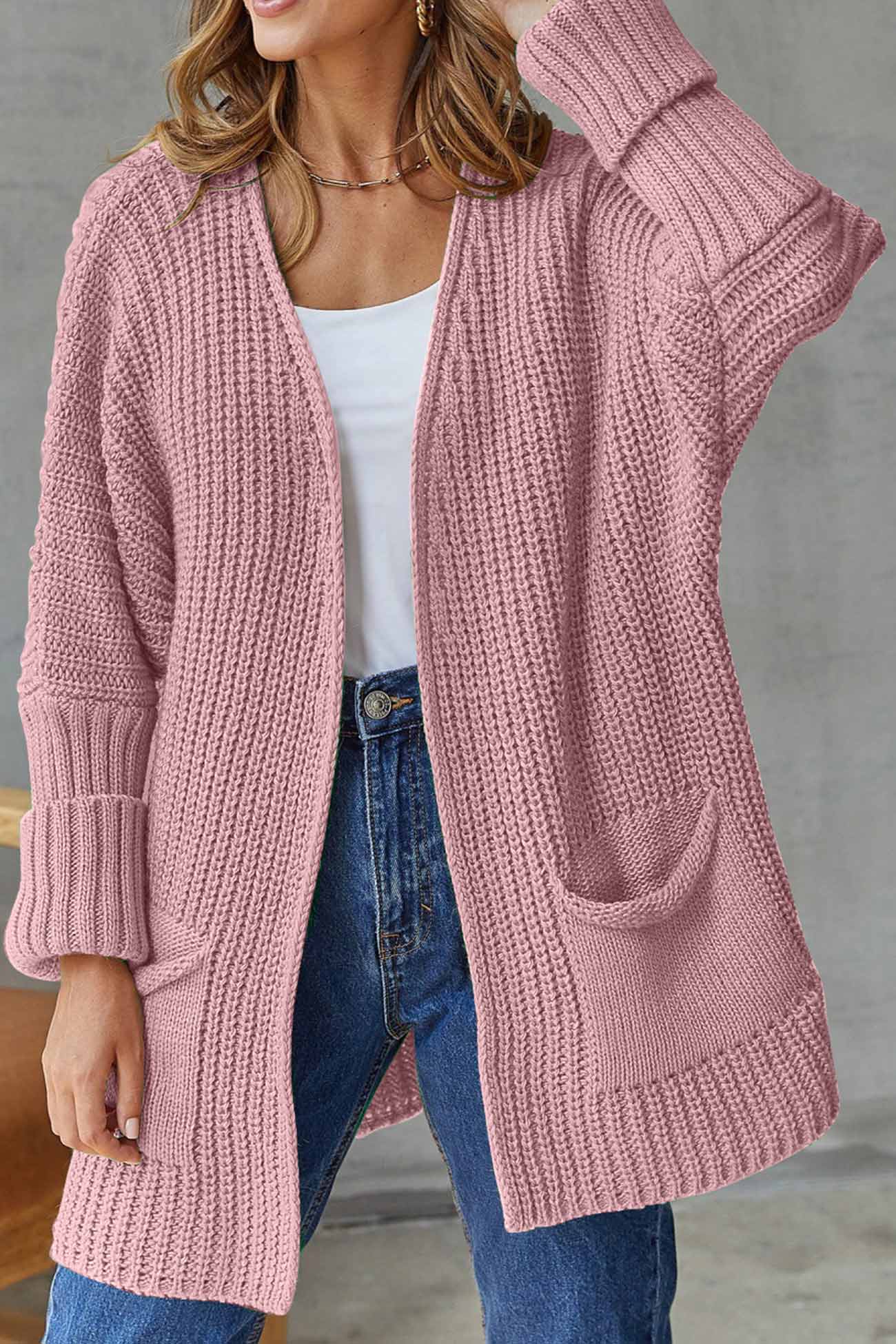 Elegante Open Front Lange Cardigan - Met Strik voor Vlotte uitstralings