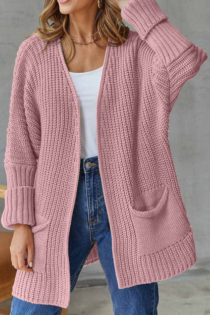 Elegante Open Front Lange Cardigan - Met Strik voor Vlotte uitstralings