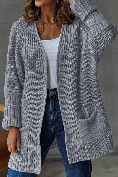 Elegante Open Front Lange Cardigan - Met Strik voor Vlotte uitstralings