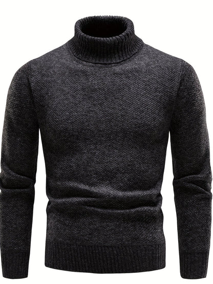 vrijetijds Turtleneck Gebreide Trui voor Mannen - Comfortabele en Slanke Pasvorm voor Herfst en Winter