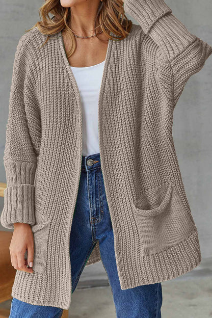 Elegante Open Front Lange Cardigan - Met Strik voor Vlotte uitstralings