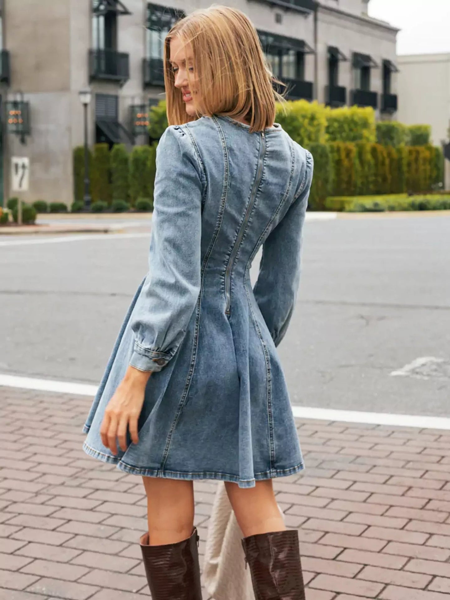 hippe Denim Minidress voor een vrijetijds uitstraling