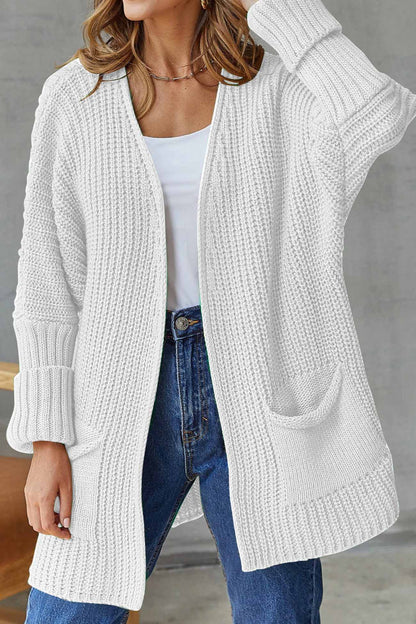 Elegante Open Front Lange Cardigan - Met Strik voor Vlotte uitstralings