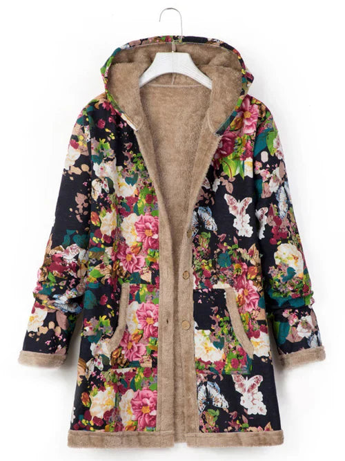 Hooded Coat met unieke print