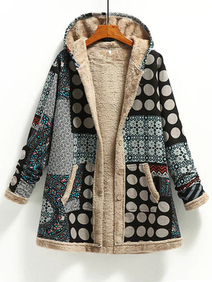 Hooded Coat met unieke print