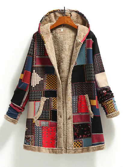 Hooded Coat met unieke print